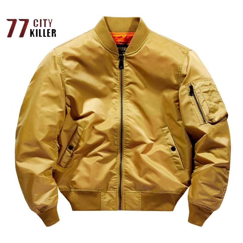 

Solid Air Force MA1 Pilot Jacket Men's Casual Fashion Loose Parka Men's Outdoor Sports Windproof Warm Military Tactics Tops Ropa