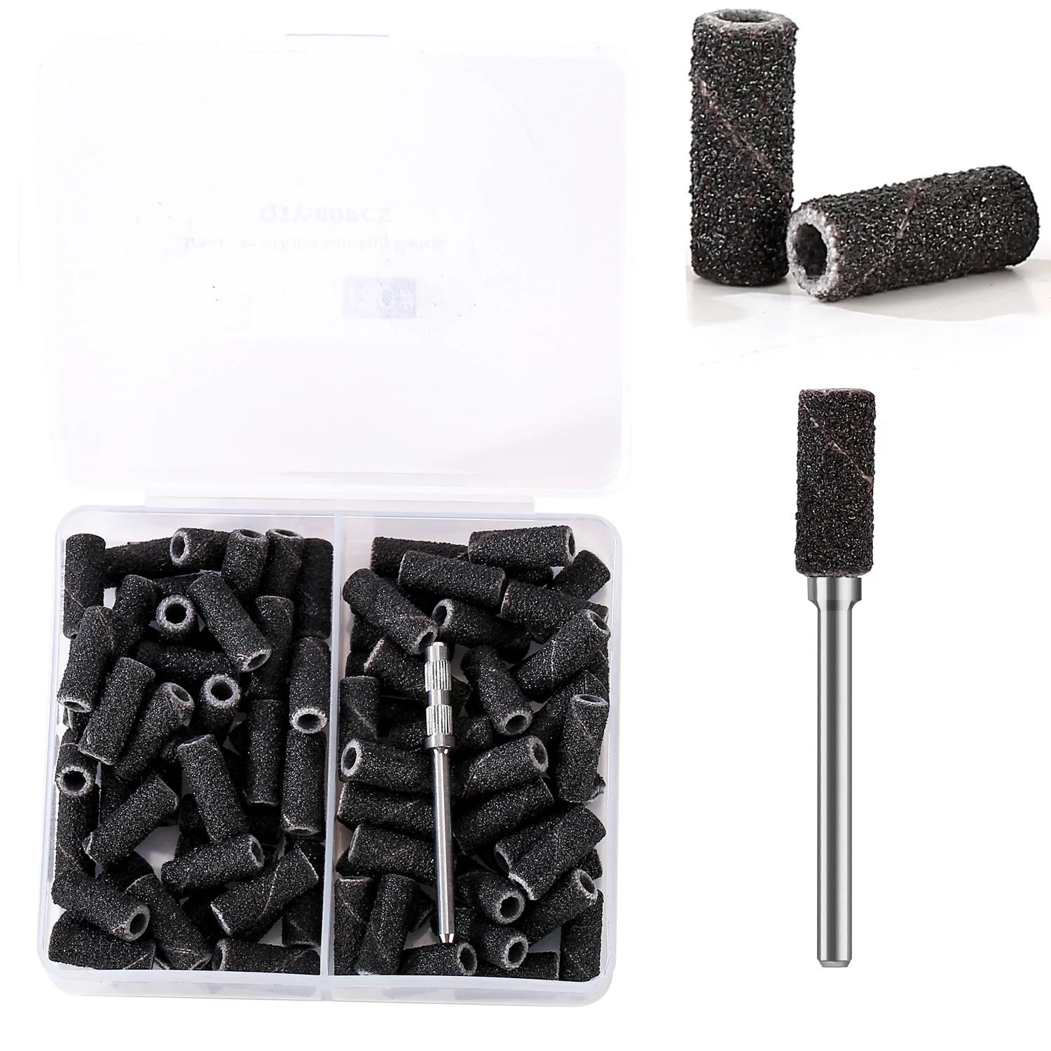 80-Piece Mini Zebra Nail Sanding Bands Set