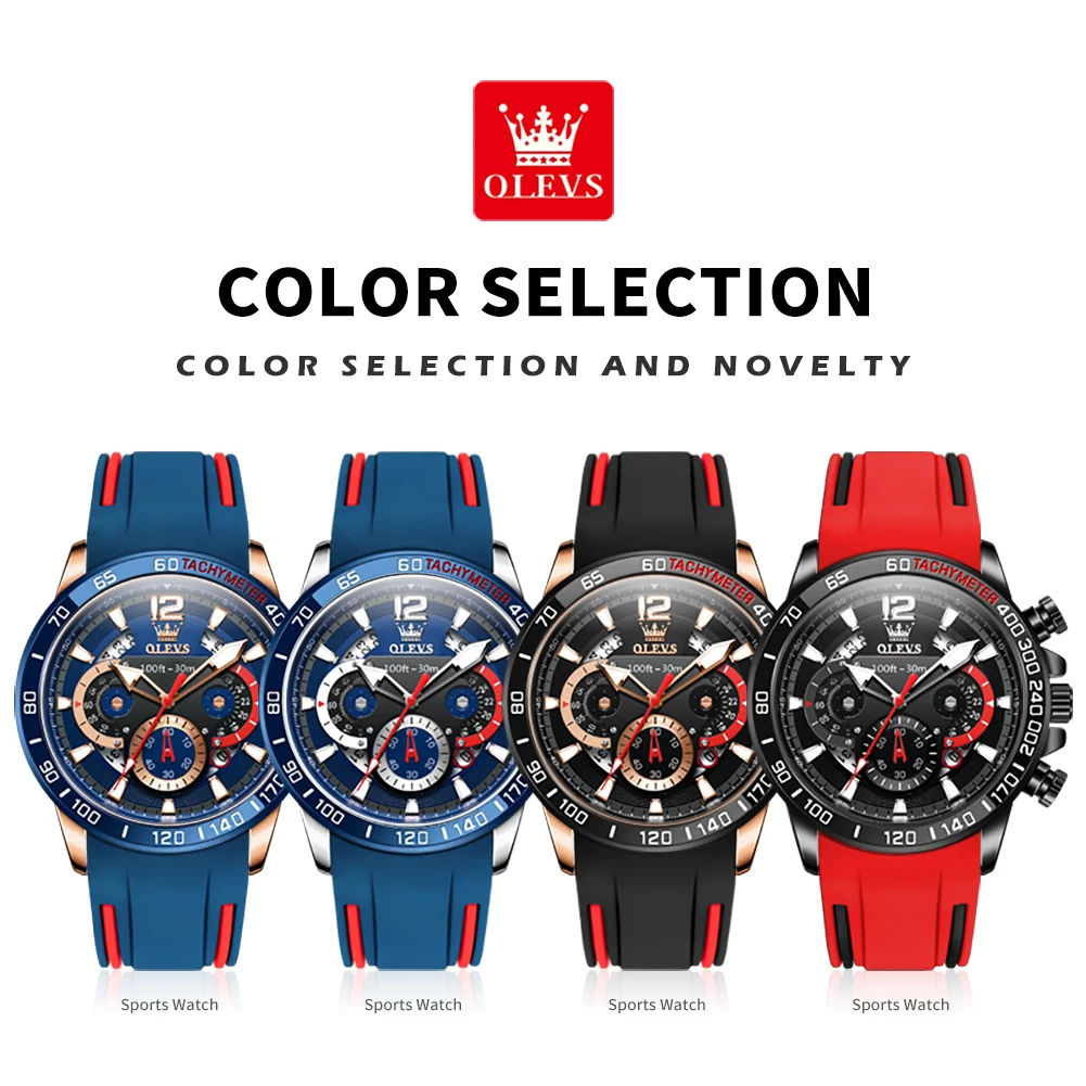 OLEVS Men's Fashion Quartz Waterproof Luminous Sports Watch with Original Box
