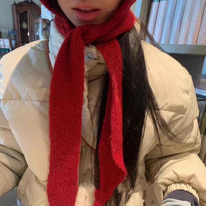 Knitted Hooded Scarf Winter Thickened Warm Universal Hooded Scarf Home Winter Outdoor Skiing Travel Essential