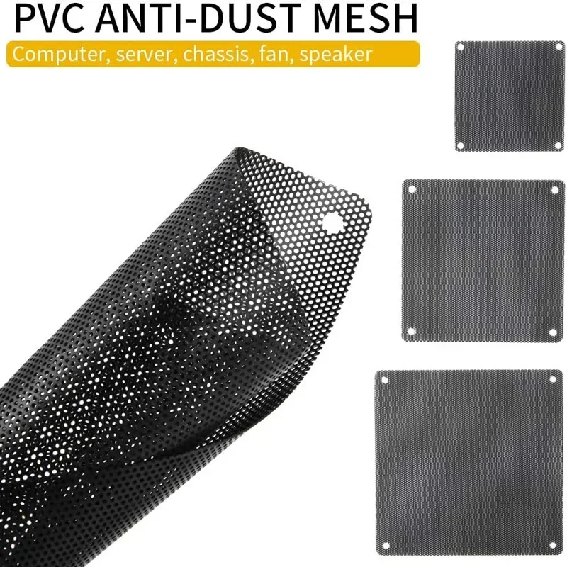 6cm 8cm 12cm PVC Black  Computer Fan Dust Filter Net Dustproof Cover Guard PC Cooler Fan Mesh Case 4