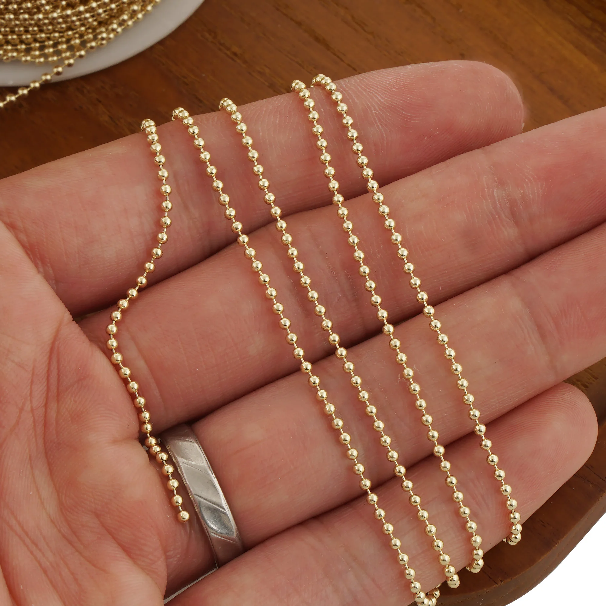 6 Feet 14k Gold Filled Ball Chain for Jewelry Making Necklace Bracelet Chain Gold Filled Craft Supplies Free Shipping