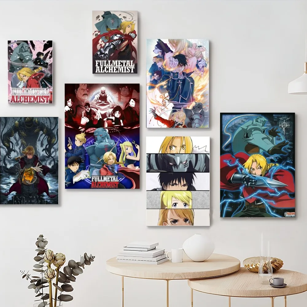 

Fullmetal Alchemist Poster Movie Sticky Posters Retro Kraft Paper Sticker DIY Room Bar Cafe Aesthetic Art Wall Painting