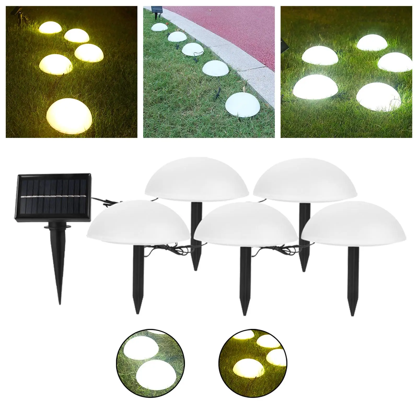 Solar Ground Lights Waterproof LED Easy Install for Driveway Patio Landscape