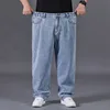 Spring Autumn Large Size Jeans Men Large Code Blue Grey Large Oversized The Elastic Big Men Pants 46 50 52 150KG 3