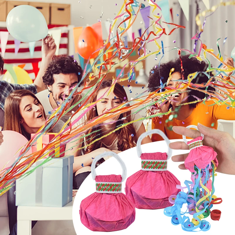 Colorful Throw Streamers, Party Poppers for Birthdays, Weddings