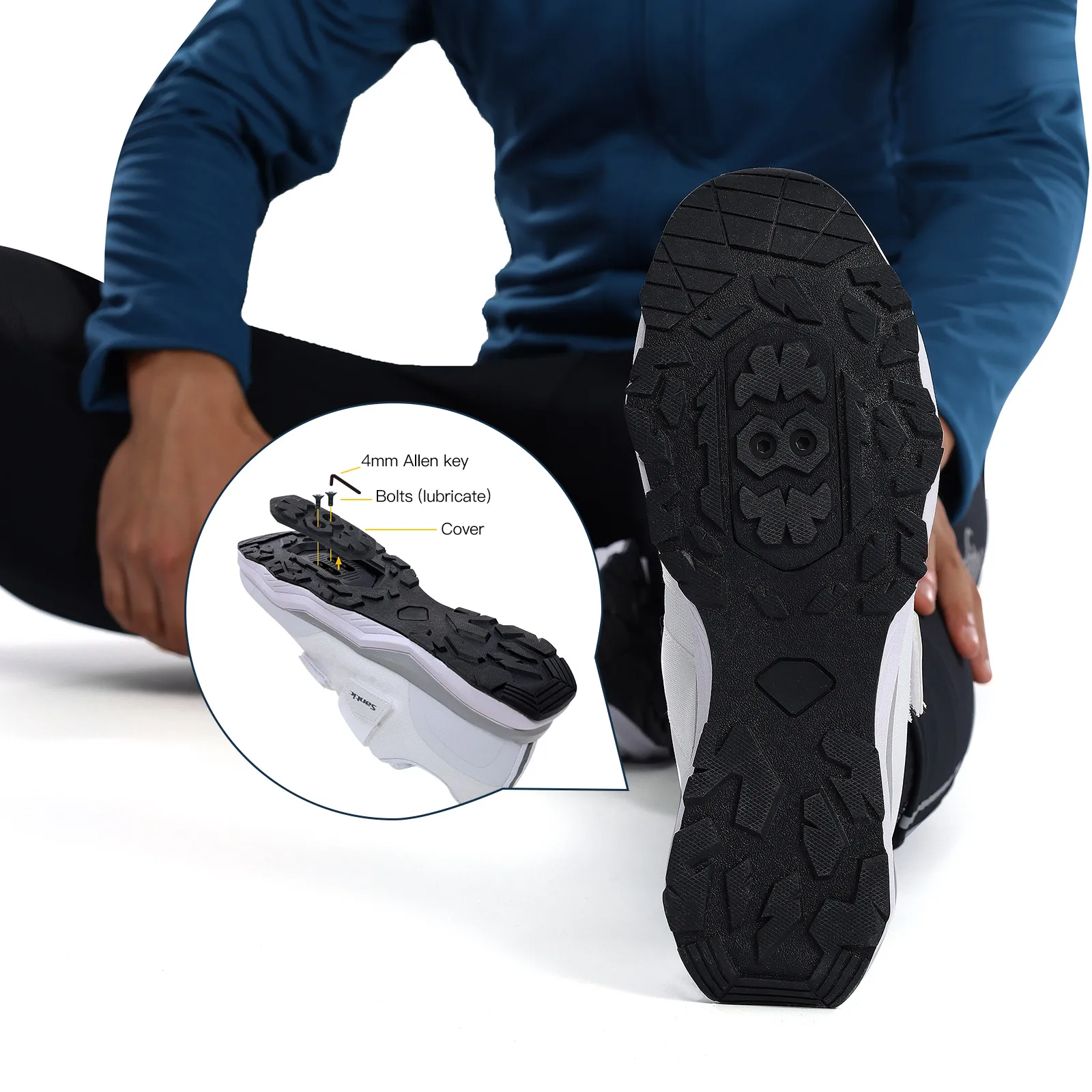 Santic Cycling Shoes Multi-purpose Running SPD Indoor Leisure Shoes Rubber Sole Hook Loop Design 3D Mesh Fabric Sneakers Unisex 3