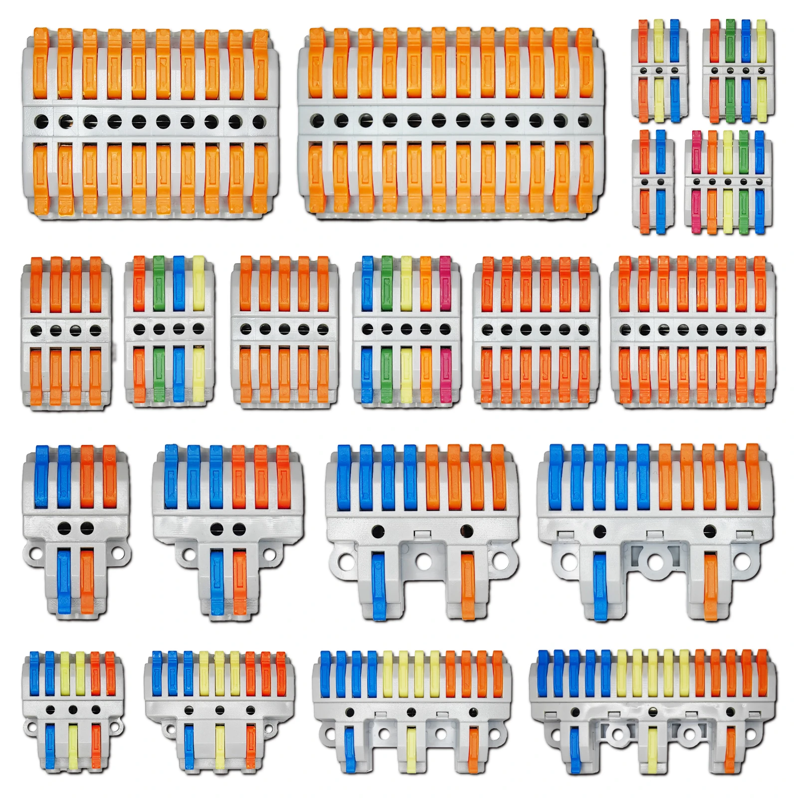 Wire Connectors 424 Docking Cable Conectors Fast Universal Wiring Compact Conductors Push-in Terminal Block LED 2-15PIN