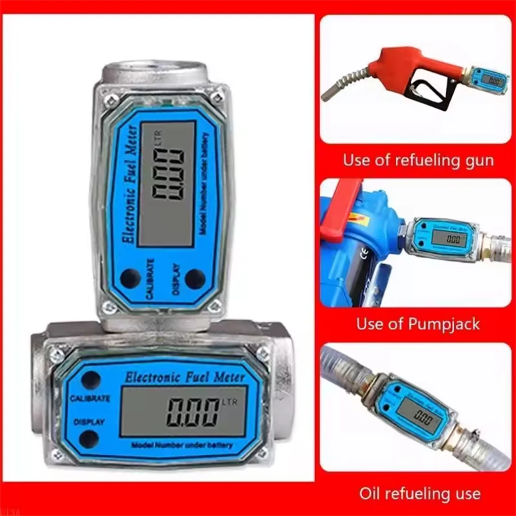 1inch Electronic Turbine Flow Meter High Precision Flowmeter LCD Display Liquid