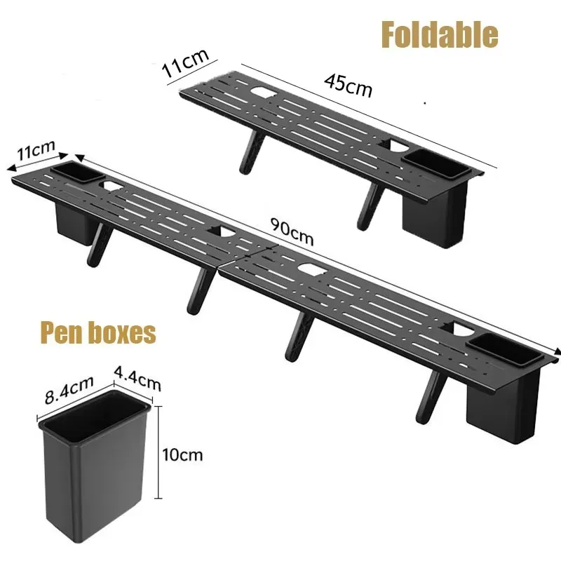 Adjustable TV Screen Top Shelf Computer Monitor Desktop Screen Top Storage Rack TV Media Box, Router Shelf with 2 Storage Boxes
