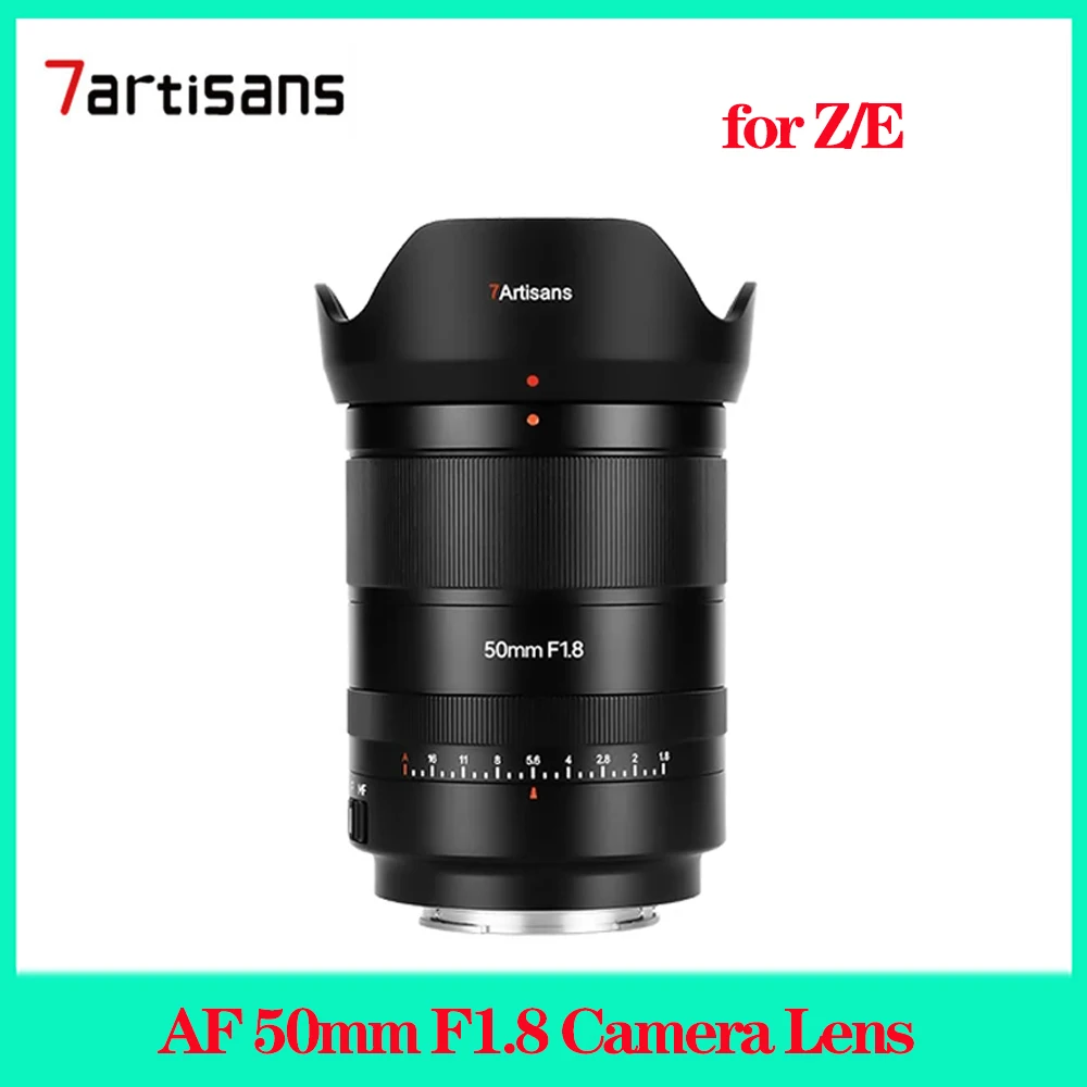 

Объектив 7artisans AF 50 мм F1.8 STM с автофокусом, полнокадровый правый объектив с большой диафрагмой для Sony FE ZVE10 A6000 A7C II, для Nikon Z Z7II