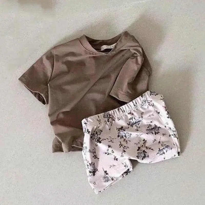 Kids Swimwear Sets New Summer Baby Girl Floral Bikini Swimming Suit Fashion Boys Swimsuits Infant Holiday Beach Clothes Set