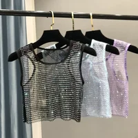 Hot Girl Y2k Small Vest Summer New H Vest with Short Vest and Shiny Women's Round Neck Top - Image 2