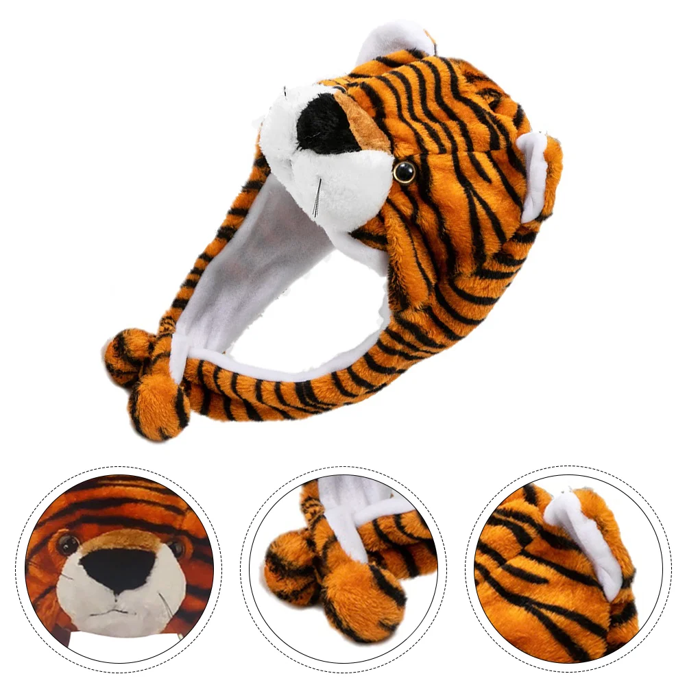 

Tiger Headgear Animal Hats Adults Comfortable Chinese Zodiac Kids Supply Cotton Decorative Adorable Parent-child