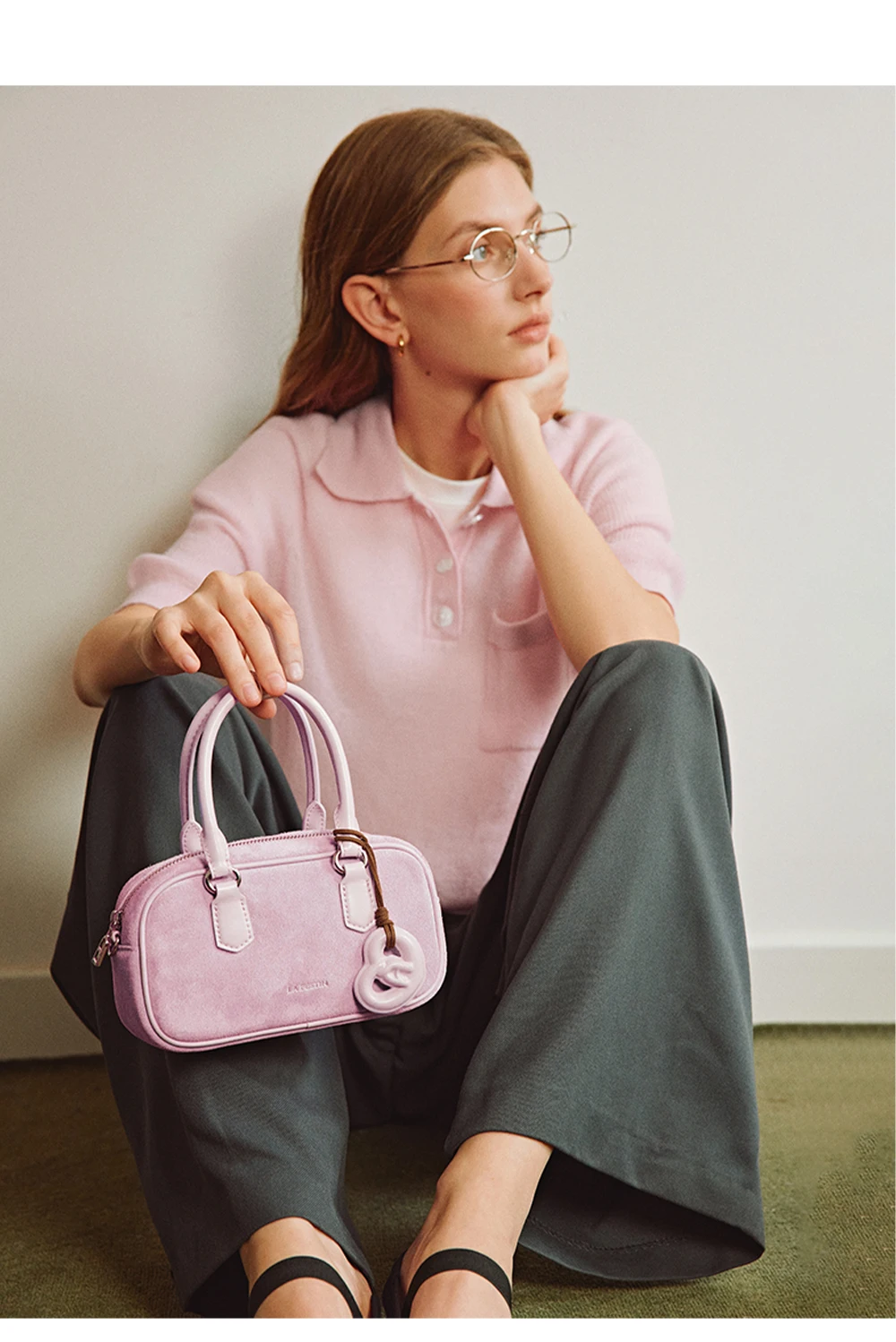 Split leather bowling bag, color variant