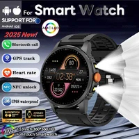 New GPS Sport Smart Watch for Men Women Outdoor Flashlight Bluetooth Call Watch Multiple Sport Modes Long Battery Amoled Screen