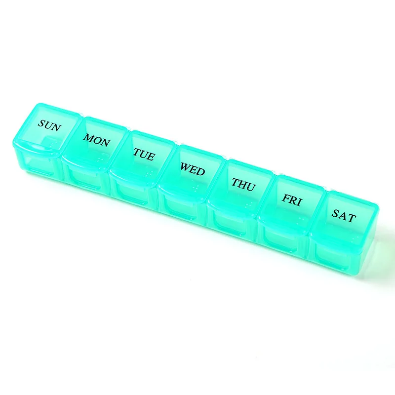 Compact 7-Day Travel Pill Organizer with Storage for Medications and Supplements