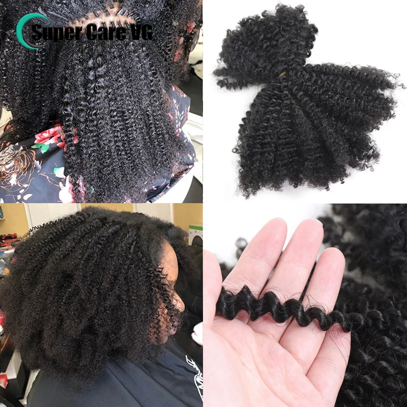 Kinky Curly Human Hair Extensions Double Drawn Brazilian Virgin Hair Bulk For Women Braiding Natural Crochet Braids Bundles 50g