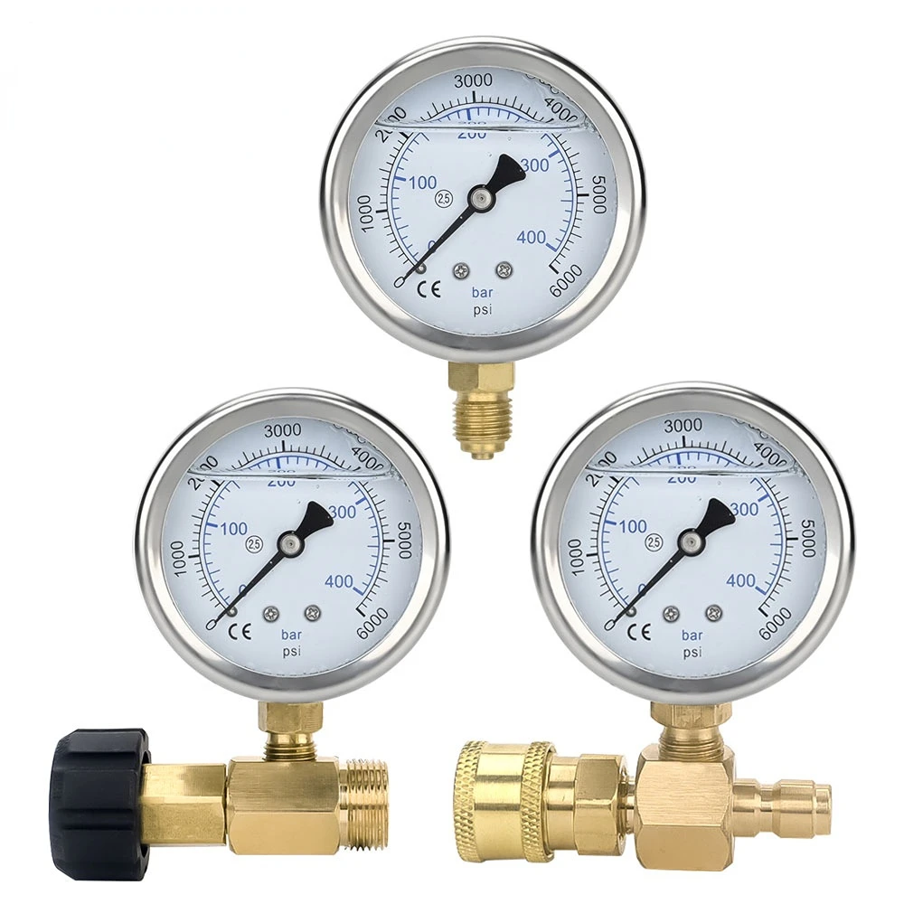 High Pressure Washer Pressure Gauge High Pressure Pump Gauge with G1/4" Fitting Hydraulic Power