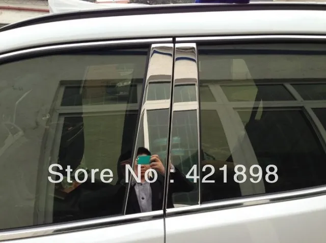 

Для Hyundai Santa Fe 2013 2014 2015 2016 отделка столба из нержавеющей стали автомобильные аксессуары наклейки