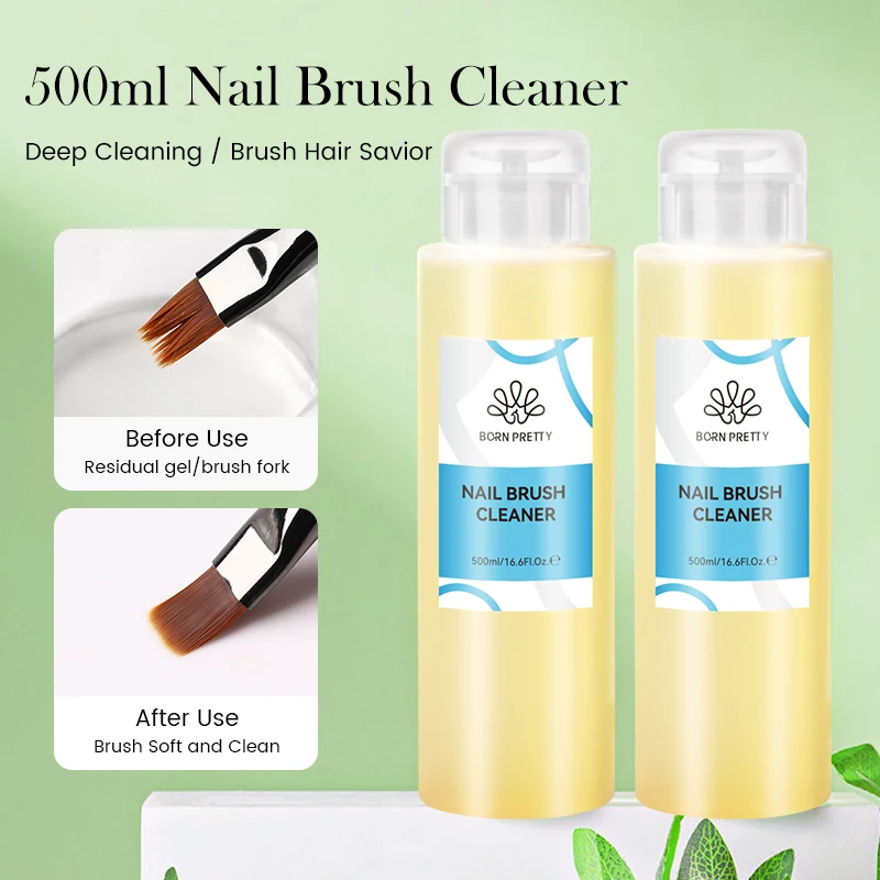 BORN PRETT 500ml Nail Gel Remover Nail Brush Cleaner Nail Polish Cleaner Care Tools Solution Liquid Manicure Nail Art Tools 5