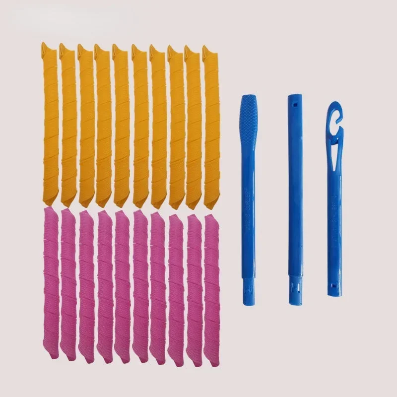 Hair Rollers Snail Shape Not Waveform 10pcs 4 Sticks Spiral Round Curls Hair Curler Soft Curler Bendy Rollers