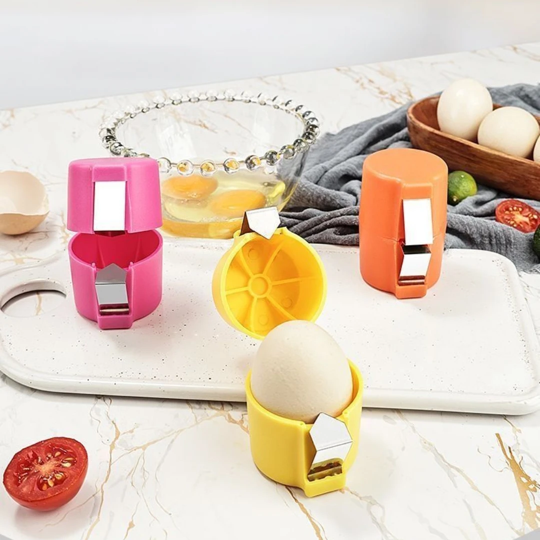 Egg Shell Opener Stainless Steel Kitchen Baking Tool Egg Peeler Household Handheld Separator Tool