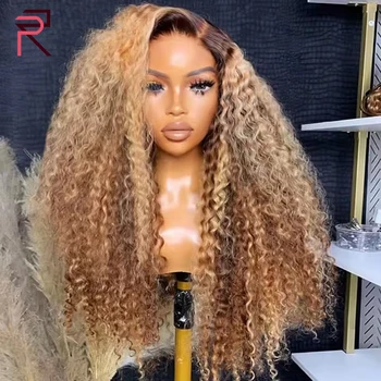 Honey Blonde Deep Wave Lace Frontal Wig Vietnamese Raw Virgin Hair Hd Lace Wig 13x6 Human Hair Colored Curly Glueless Wigs 1