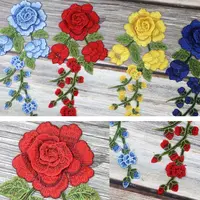 Colorful Floral Embroidered Iron-On Patches – DIY Long String Flower Appliques for Jackets, Jeans, Clothes, Bags & Crafts - Image 3