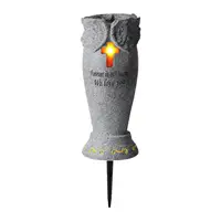 Cemetery Grave Flower Vase Cross Solar Light Cemetery Vase with Spike Grave Marker Decoration Solar Cemetery Grave Vase with LED 2