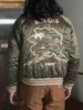 Non Stock 50s Alaska Embroidery Quilted Bomber Jacket Reversible Velveteen Outerwear Unisex 2