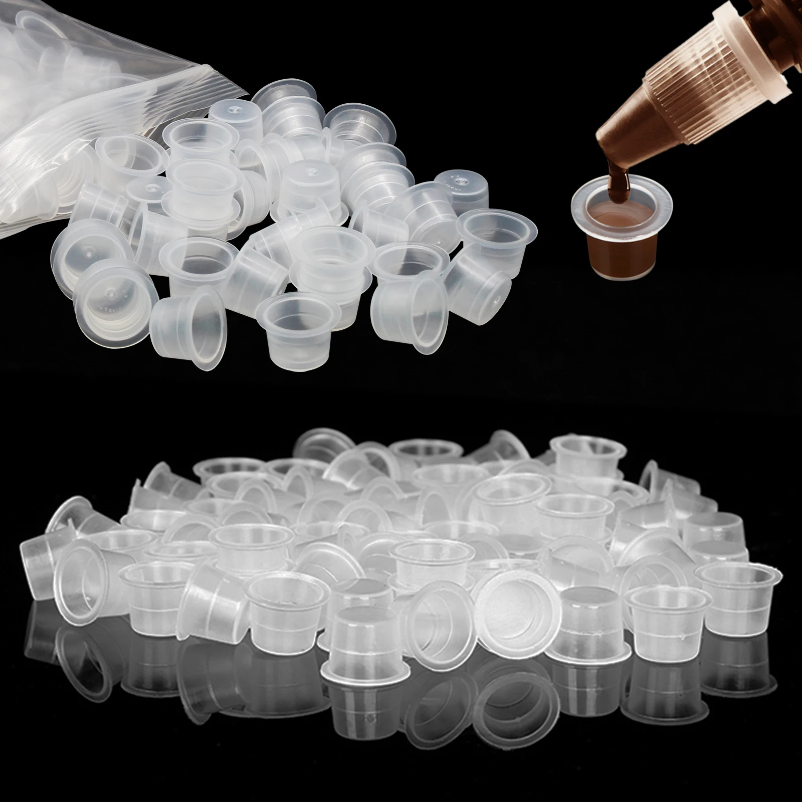 Professional Plastic 8mm Small Size Permanent Makeup Clear Tattoo Ink