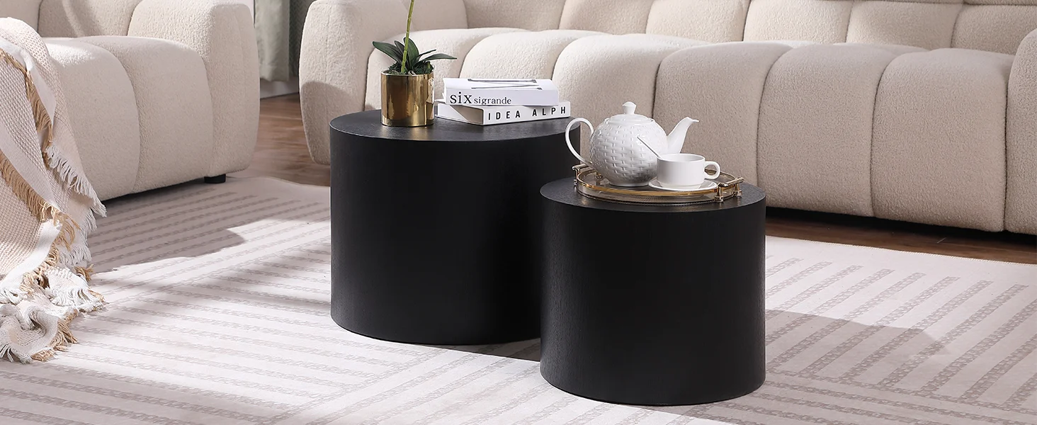 Black nesting coffee table