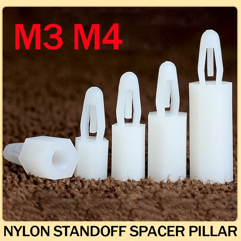 M3 M4 PUSH IN Spacing Screw For PCB Board Fixed Nylon Standoff Spacer