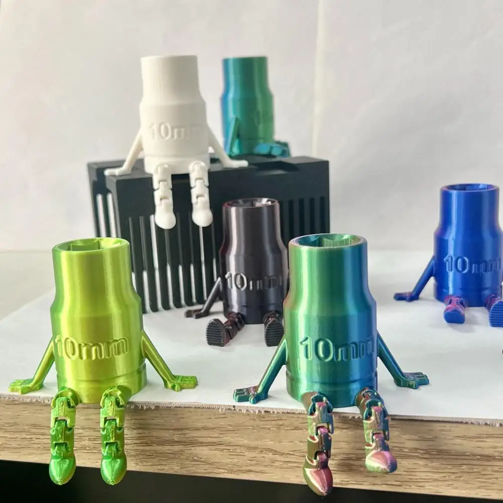 5cm Socket Buddy 3D Printed Socket Figure With Articulated Legs Desk Decor Pen Holder Gift For Mechanics And DIY Enthusiasts