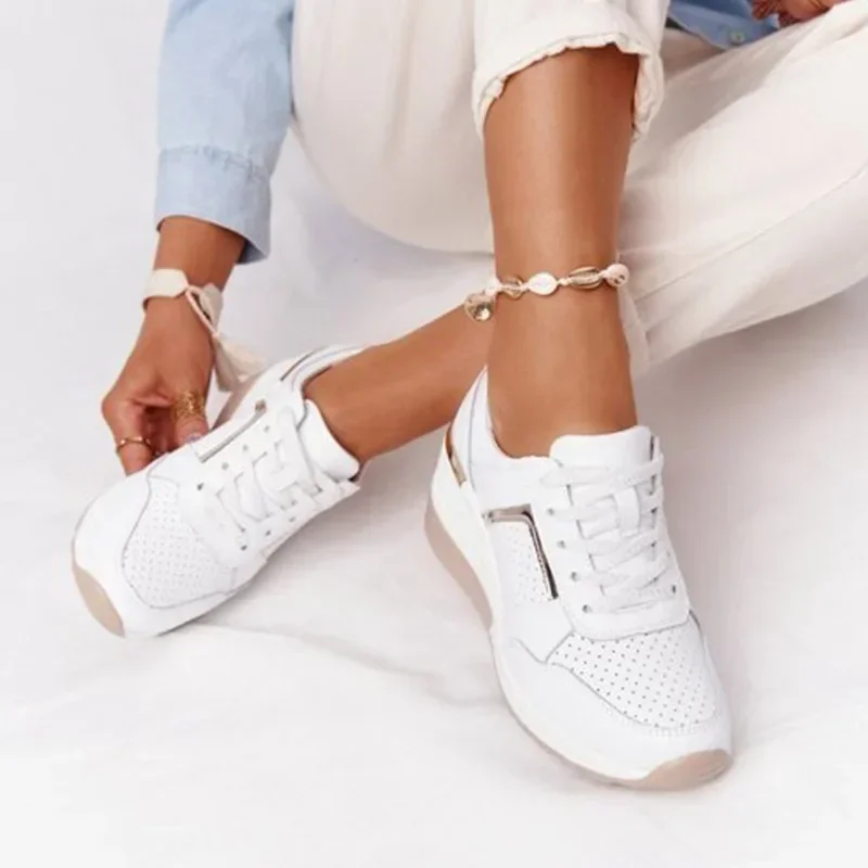 Women sports shoes Tennis Shoes Women Lace Up Walking Wedge Sneakers for Outdoor Comfortable Walking Shoes Plus Size 35-43