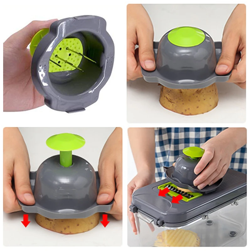 Multifunctional Vegetable Cutter 22 in 1 Fruit Vegetable Slicer Shredder  Grater with Food Storage Container Kitchen Gadgets - AliExpress