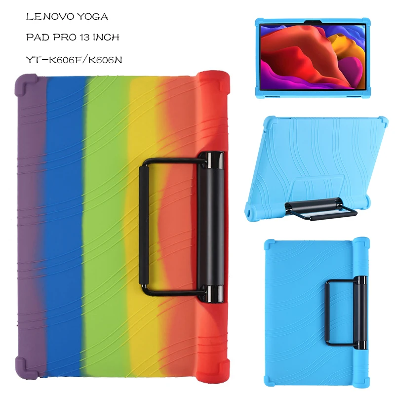 Silicone Macio à Prova de Choque Case para Lenovo Yoga Pad Pro Tab 13 Yt-k606f 13 Tablet Capa Protetora para Lenovo Yoga com Kickstand