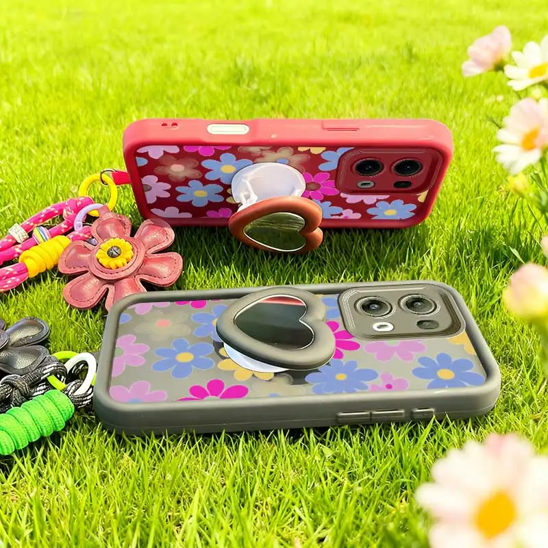 Cartoon Flower Phone Case Set with Lanyard and Craft Embellishments