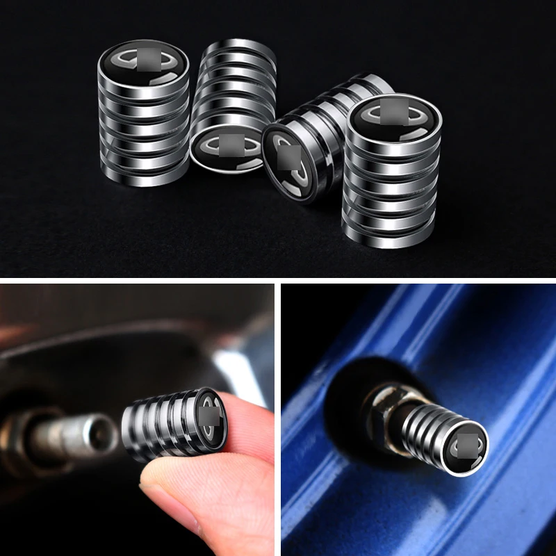 4 Pieces Set Copper Tire Valve Core Cap Fit For Infiniti G35 G37 Q50