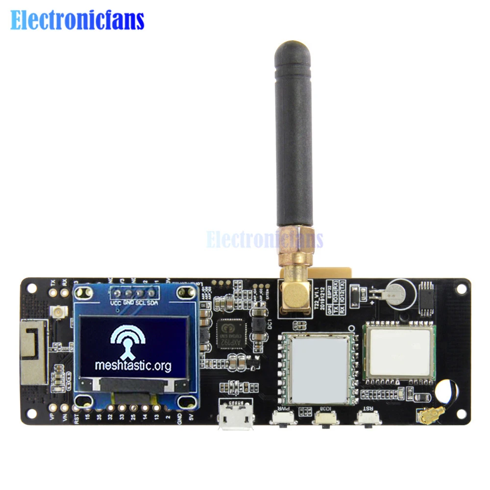 T-Beam V1.1 ESP32 WiFi Wireless Bluetooth Module ESP32 GPS NEO-6M SMA 18650 Battery Holder With OLED Display 433/868/915/923Mhz