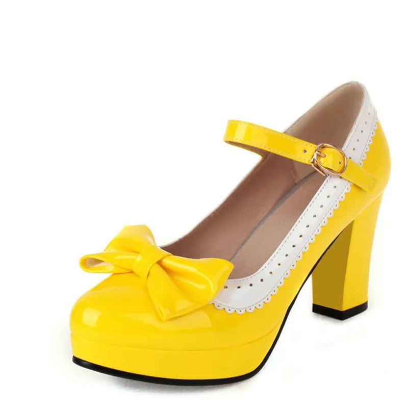 

Туфли-лодочки женские из лакированной кожи, на высоком каблуке и платформе