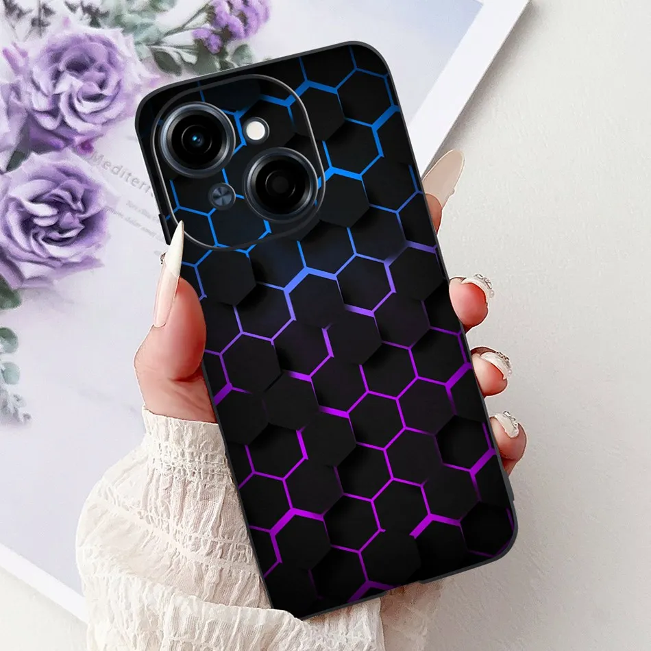 Fashion Cool Pattern Black Silicone Soft Phone Case