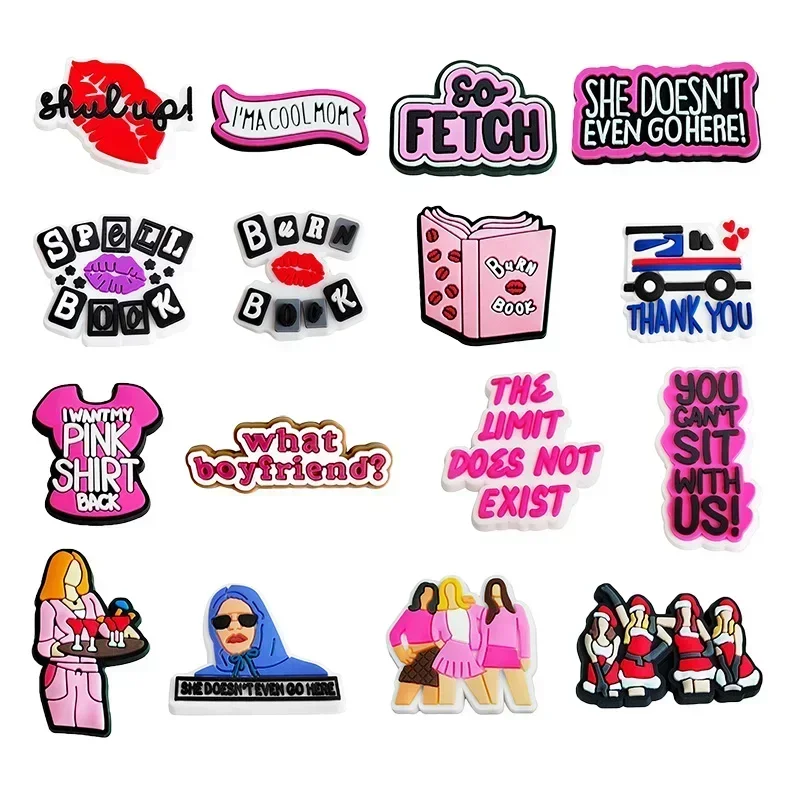 

Hot Jibz Mean Girls Shoe Accessories Friends Medical Pins Christmas Charms For Shoes Christmas Decorations 2023 PVC Croc Charms