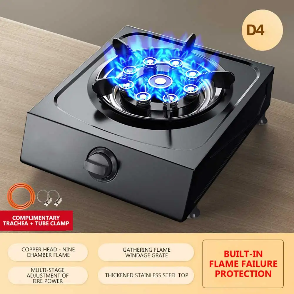Household stainless steel flash stove for energy-saving and flameout protection Natural gas liquefied gas single stove