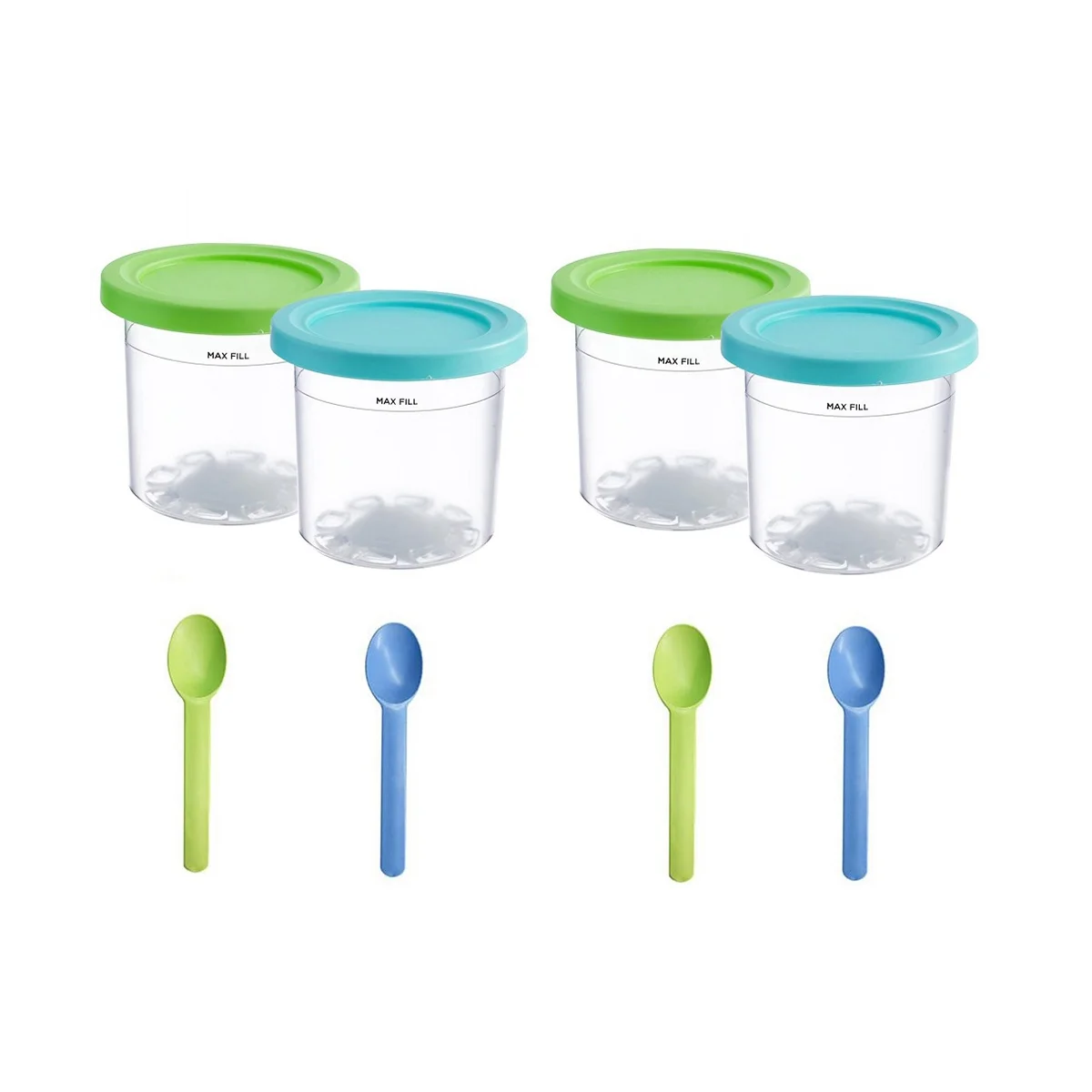 4Pcs Ice Cream Pints Cups For NINJA- CREAMI NC299AMZ/NC300s Series Ice Cream  Maker Replacements Storage Jar With Sealing Lids - AliExpress