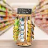 Chip Rack Display Stand 360° Rotating 40 Clips Candy Display Wooden Base 5 Tiers Snack Organizer for Party Office Desk Pantry 2