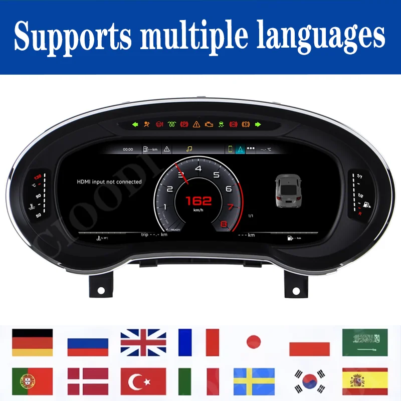 Panel de instrumentos digital LCD de 10,25" para Audi A3 2014-2020. Pantalla de odómetro, velocímetro, cuadro de instrumentos virtual y compatibilidad con CarPlay. 4