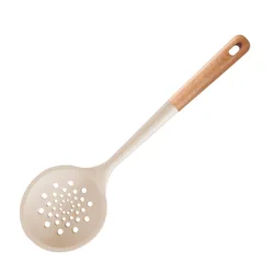 Premium Silicone Cooking Utensils Set with Hardwood Handles - Heat Resistant and Non - stick Kit (Slotted Spoon)