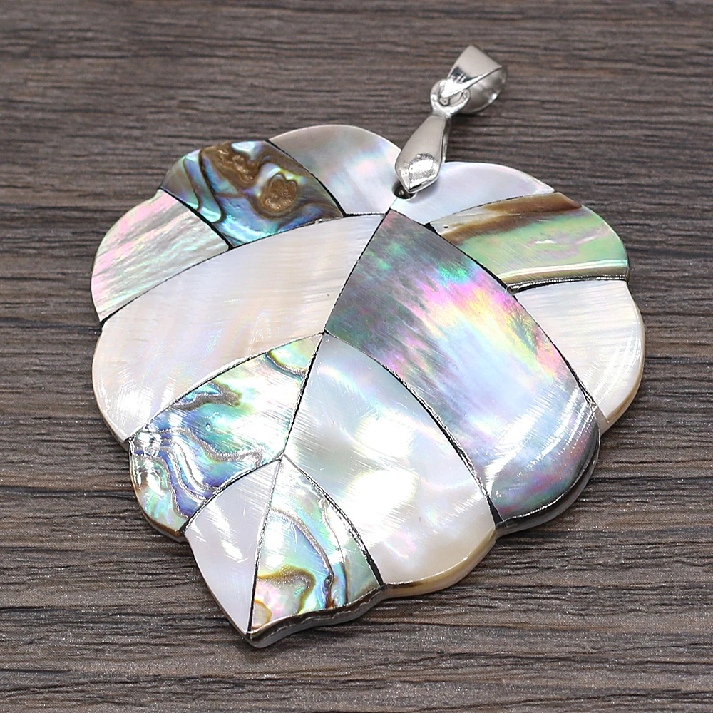 

Shell Pendant Natural Black Shell Abalone Spliced Pendant For Jewelry Making DIY Necklace Beacelet Accessory Size 50MM
